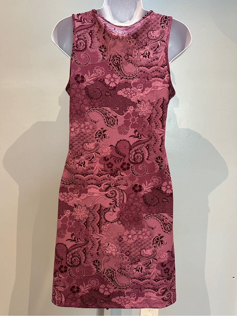 Ann Taylor Purple Patterned Dress Medium - Picture 5 of 13